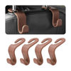 Picture of 4PCS Car Back Seat Headrest Hooks, Rear Car Seat Storage Headrest Hanger Holder Hooks Organizer, Universal Auto Interior Accessories for Bag Purse Handbag Cloth Coats Grocery (Brown)