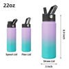 Picture of BJPKPK Insulated Water Bottles with Straw Lid, 22oz Cold & Hot Water Bottle, Stainless Steel Metal Water Bottle with 3 Lids, Reusable Thermos, Cups, Mugs for Daily Water Intake-Oasis