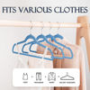 Picture of HOUSE DAY Tranquil Blue Velvet Hangers 60 Pack, Non Slip Clothes Felt Hanger Heavy Duty for Coat, Premium Slim Space Saving Suit Hangers for Closet Organizer, 360° Rotating Silver Hook