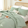 Picture of ROSGONIA Oversized King Comforter 128x120, 3pcs Super King Plus (1 Sage Green Comforter & 2 Pillowcases) Lightweight Oversized King Bedding Set Quilt