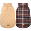 Picture of Kuoser Warm Dog Coat, Reversible Dog Jacket Waterproof Dog Winter Coat British Style Plaid Dog Clothes Pet Dog Cold Weather Coats Cozy Snow Jacket Vest for Small Medium Large Dogs Brown S