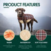 Picture of Kuoser Warm Dog Coat, Reversible Dog Jacket Waterproof Dog Winter Coat British Style Plaid Dog Clothes Pet Dog Cold Weather Coats Cozy Snow Jacket Vest for Small Medium Large Dogs Brown S