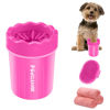 Picture of Comotech Portable Pet Foot Washer with Silicone Brush, 3 Absorbent Towels for Small Dogs (Pink)