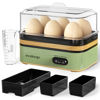 Picture of Evoloop Rapid Egg Cooker Electric 6 Eggs Capacity, Soft, Medium, Hard Boiled, Poacher, Omelet Maker Egg Poacher With Auto Shut-Off, BPA Free (Green)