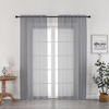 Picture of OWENIE Grey Sheer Curtains 72 Inches Long 2 Panels, Transparent Voile Sheer Curtain Double Rod Pocket Gauze Drapes for Living Room Bedroom Window Sliding Glass Door Treatment, 42 x 72 Inch