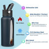 Picture of BJPKPK Insulated Water Bottles with Straw Lid, 32oz Metal Large Water Bottle with 3 Lids, Reusable Leak Proof BPA Free Thermos, Stainless Steel Canteen Water Bottle for Sports, Gym&Travel-Navy Blue