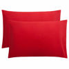 Picture of FLXXIE Microfiber Pillow Cases Queen Size Set of 2, Soft Pillowcases with Envelope Closure, Wrinkle Resistant Pillow Covers, 20x30, Red