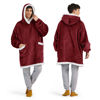 Picture of Bedsure Blanket Hoodie, Wearable Blanket for Adult & Kids as Gifts for Women Men, Birthday Gifts for Women Mom Sherpa Hoodie, Burgundy, Oversize