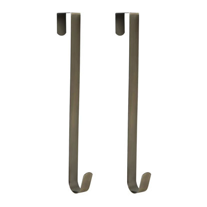Picture of Sattiyrch 15" Wreath Hanger for Front Door,Steel Over The Door Single Hook for Door Sign, Bronze,2pcs