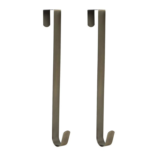 Picture of Sattiyrch 15" Wreath Hanger for Front Door,Steel Over The Door Single Hook for Door Sign, Bronze,2pcs
