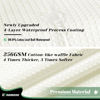 Picture of Dynamene Extra Long Shower Curtain, 84 Inch Long Waffle Fabric Shower Curtain for Bathroom, Tall Waterproof Cloth Shower Curtain Liner Set with Hook, Snap in Liner, Mesh Top Window, Beige, 72x84
