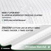 Picture of Dynamene Extra Long Shower Curtain, 84 Inch Long Waffle Fabric Shower Curtain for Bathroom, Tall Waterproof Cloth Shower Curtain Liner Set with Hook, Snap in Liner, Mesh Top Window, White, 72x84