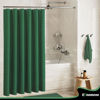 Picture of Dynamene Extra Long Shower Curtain - 96 Inch Long Waffle Weave Weighted Thick Cloth Bathroom Shower Curtain, Neutral Heavy Duty Hotel Bath Curtain Set with 12 Plastic Hooks,72x96, Dark Green