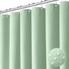 Picture of Dynamene Mint Green Fabric Shower Curtain - Waffle Weave Textured Heavy Duty Cloth Shower Curtains for Bathroom, 256GSM Hotel Luxury Weighted Bath Curtain Set with 12 Hooks,72x72, Mint Green