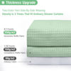 Picture of Dynamene Mint Green Fabric Shower Curtain - Waffle Weave Textured Heavy Duty Cloth Shower Curtains for Bathroom, 256GSM Hotel Luxury Weighted Bath Curtain Set with 12 Hooks,72x72, Mint Green