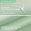 Picture of Dynamene Long Fabric Shower Curtain - 78 inch Long Waffle Weave Weighted Cloth Shower Curtains for Bathroom, Neutral Heavy Duty Hotel Spa Luxury Bath Curtain Set with 12 Hooks, 72x78, Mint Green