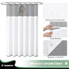 Picture of Dynamene 78 Inch Long Shower Curtain, Tall Waffle Fabric Shower Curtains for Bathroom, Hotel Waterproof Cloth Shower Curtain Liner Set with Hooks, Snap in Liner, Mesh Top Window, Dark Grey, 72x78