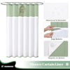 Picture of Dynamene Extra Long Shower Curtain, 84 Inch Long Waffle Fabric Shower Curtain for Bathroom, Tall Waterproof Cloth Shower Curtain Liner Set with Hook, Snap in Liner, Mesh Top Window, Sage Green, 72x84