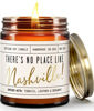 Picture of Nashville Gifts, Nashville Decor for Home - 'There's No Place Like Nashville Candle, w/Teakwood & Tobacco I Nashville Souvenirs I 9oz Jar, 50Hr Burn, Made in USA