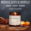 Picture of Nashville Gifts, Nashville Decor for Home - 'There's No Place Like Nashville Candle, w/Teakwood & Tobacco I Nashville Souvenirs I 9oz Jar, 50Hr Burn, Made in USA