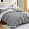 Picture of Bedsure Grey Duvet Cover Queen Size - Soft Double Brushed Duvet Cover for Kids with Zipper Closure, 3 Pieces, Includes 1 Duvet Cover (90"x90") & 2 Pillow Shams, NO Comforter