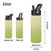 Picture of BJPKPK Insulated Water Bottles with Straw Lid, 22oz Cold & Hot Water Bottle, Stainless Steel Metal Water Bottle with 3 Lids, Reusable Thermos, Cups, Mugs for Daily Water Intake-Avocado