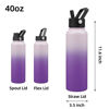 Picture of BJPKPK Insulated Water Bottles with Straw Lid, 40oz Cold & Hot Water Bottle, Stainless Steel Metal Water Bottle with 3 Lids, Reusable Thermos, Cups, Mugs for Daily Water Intake-Violet