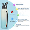 Picture of BJPKPK Insulated Water Bottles with Straw Lid, 40oz Large Water Bottle, Stainless Steel Metal Water Bottle with 3 Lids, Reusable Thermos Bottle, Cold & Hot Water Bottle for Sports, Gym-Mint