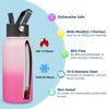 Picture of BJPKPK Insulated Water Bottles with Straw Lid, 27oz Stainless Steel Water Bottle with 3 Lids, Leak Proof BPA Free Metal Thermos Mug, Sports Water Bottle Keep Cold & Hot-Cherry