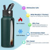 Picture of BJPKPK Insulated Water Bottles with Straw Lid, 32oz Metal Large Water Bottle with 3 Lids, Reusable Leak Proof BPA Free Thermos, Stainless Steel Canteen Water Bottle for Sports, Gym&Travel-Army Green