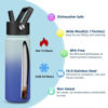 Picture of BJPKPK Insulated Water Bottles with Straw Lid, 22oz Cold & Hot Water Bottle, Stainless Steel Metal Water Bottle with 3 Lids, Reusable Thermos, Cups, Mugs for Daily Water Intake-Sky