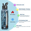 Picture of BJPKPK Insulated Water Bottles with Straw Lid, 40oz Large Water Bottle, Stainless Steel Metal Water Bottle with 3 Lids, Reusable Thermos Bottle, Cold & Hot Water Bottle for Sports, Gym-Ocean