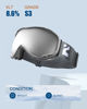 Picture of ZIONOR Lagopus Ski Snowboard Goggles UV Protection Anti fog Snow Goggles for Men Women Adult Youth VLT 8.6% Grey Frame Silver Lens