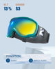 Picture of ZIONOR Lagopus Ski Snowboard Goggles UV Protection Anti fog Snow Goggles for Men Women Adult Youth BlueGreen Frame Revo Gold Lens