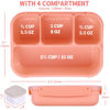 Picture of Bento Box Adult Lunch Box, Lunch Containers for Kids Girls Boys with 4 Compartments, Lunchable Food Container with Utensils, Sauce Jar, Muffin Liners, 40 Oz/5 Cup, Microwave & Dishwasher Safe, Pink