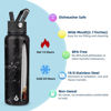 Picture of BJPKPK Insulated Water Bottles with Straw Lid, 40oz Large Water Bottle, Stainless Steel Metal Water Bottle with 3 Lids, Reusable Thermos Bottle, Cold & Hot Water Bottle for Sports, Gym-Midnight