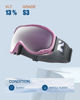Picture of ZIONOR Lagopus Ski Snowboard Goggles UV Protection Anti fog Snow Goggles for Men Women Adult Youth Pink Frame Revo PinkPurple Lens