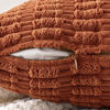 Picture of MIULEE Pack of 2 Corduroy Decorative Throw Pillow Covers 18x18 Inch Soft Boho Striped Fall Pillow Covers Modern Farmhouse Home Decor for Sofa Living Room Couch Bed Dark Rust
