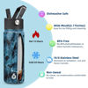 Picture of BJPKPK Insulated Water Bottles with Straw Lid, 22oz Cold & Hot Water Bottle, Stainless Steel Metal Water Bottle with 3 Lids, Reusable Thermos, Cups, Mugs for Daily Water Intake-Ocean