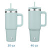 Picture of Konokyo 40 oz Tumbler with Handle and 2 Straws,2 in 1 Lid Insulated Water Bottle Stainless Steel Travel Coffee Mug,Blue Haze
