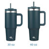 Picture of Konokyo 30 oz Tumbler with Handle and 2 Straws,2 in 1 Lid Insulated Water Bottle Stainless Steel Travel Coffee Mug,Navy blue