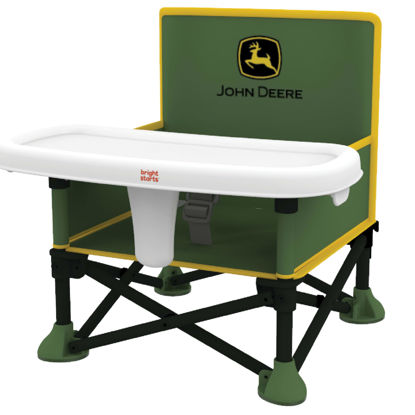 Picture of Bright Starts John Deere Pop 'N Sit Portable Booster Chair, Floor Seat, Indoor/Outdoor Use, Compact Fold, Green and Yellow, 6 Mos - 3 Yrs