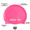Picture of Arena Classic Unisex Soft Silicone Swim Cap for Women and Men, Intensive Training and Racing Comfortable Non-Slip Long Hair Swimming Hat, Bright Pink