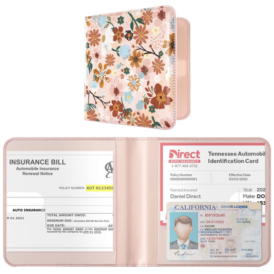 Picture of CoBak Car Registration and Insurance Holder - Vehicle Glove Box Car Organizer, Auto Truck Comparment Accessories Case for Essential Document, Driver License, Cards