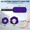 Picture of APEXUP 10lbs/Pair Adjustable Ankle Weights for Women and Men, Modularized Leg Weight Straps for Yoga, Walking, Running, Aerobics, Gym (Purple)