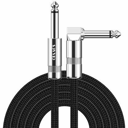 Picture of Sovvid Guitar Cable 15FT Instrument Cable Guitar Cord Electric Guitar Cable Guitar AMP Cord for Bass Guitar Keyboard 1/4 Inch Cable Right Angle Black