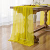 Picture of Keketo 6pcs Yellow Gauze Rustic Cheesecloth Table Runner 120 Inch 10 FT for Wedding Baby Shower Bridal Shower Birthday Engagement Garden Outdoor Party Long Sheer Boho Decorations