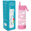Picture of CHILLOUT LIFE 17 oz Kids Insulated Water Bottle for School with Straw Lid Leakproof and Cute Waterproof Stickers, Personalized Stainless Steel Thermos Flask Metal Water Bottle, Pink Unicorn