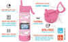 Picture of CHILLOUT LIFE 17 oz Kids Insulated Water Bottle for School with Straw Lid Leakproof and Cute Waterproof Stickers, Personalized Stainless Steel Thermos Flask Metal Water Bottle, Pink Unicorn