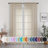 Picture of OWENIE Taupe Sheer Curtains 84 inches Long for Bedroom Living Room 2 Panels Set, Rod Pocket Solid Taupe Curtains, Soft Touch Elegant Voile Curtains & Drapes for Nursery, 42"x84", 2 Pcs